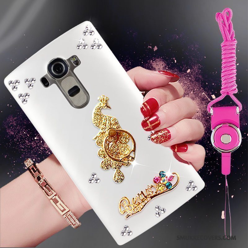 Etui Lg G4 Strass Telefonhængende Ornamenter, Cover Lg G4 Silikone Hvid Trend