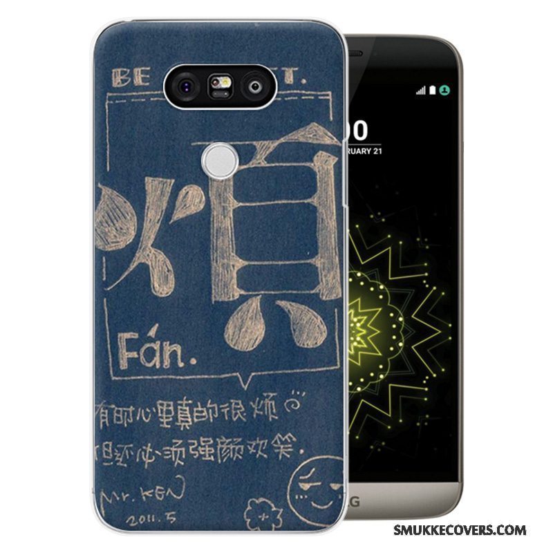 Etui Lg G5 Cartoon Hård Telefon, Cover Lg G5 Malet Lilla Anti-fald