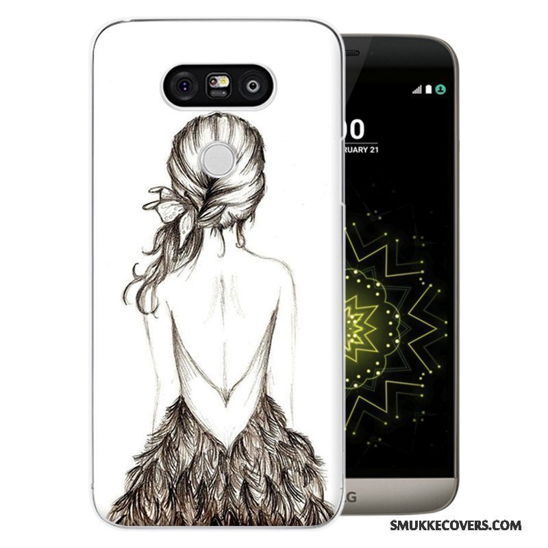 Etui Lg G5 Cartoon Hård Telefon, Cover Lg G5 Malet Lilla Anti-fald