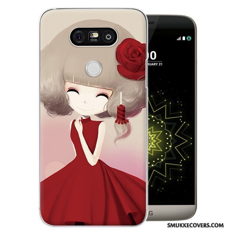 Etui Lg G5 Cartoon Hård Telefon, Cover Lg G5 Malet Lilla Anti-fald