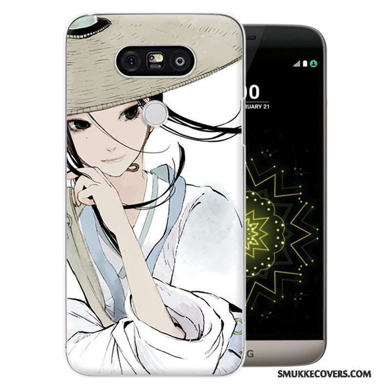 Etui Lg G5 Cartoon Hård Telefon, Cover Lg G5 Malet Lilla Anti-fald