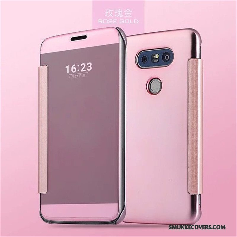 Etui Lg G5 Folio Tynd Vækstdvale, Cover Lg G5 Læder Gennemsigtig Spejl