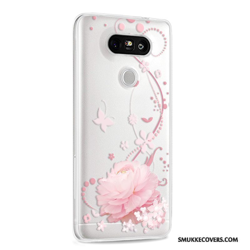 Etui Lg G5 Silikone Anti-fald Tynd, Cover Lg G5 Tasker Telefonlyserød