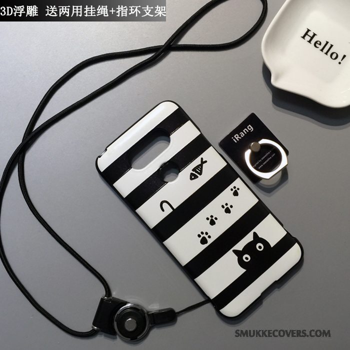 Etui Lg G5 Silikone Nubuck Telefon, Cover Lg G5 Cartoon Anti-fald Hvid