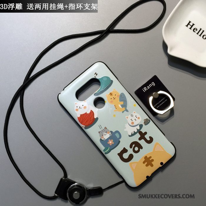 Etui Lg G5 Silikone Nubuck Telefon, Cover Lg G5 Cartoon Anti-fald Hvid