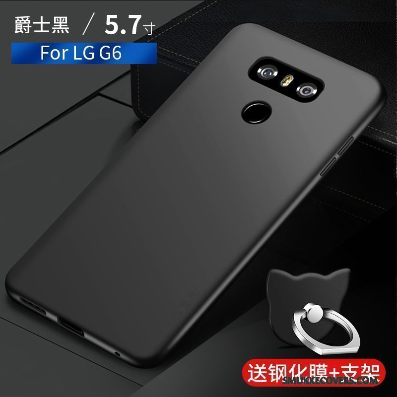 Etui Lg G6 Blød Sort Nubuck, Cover Lg G6 Tasker Tynd Telefon