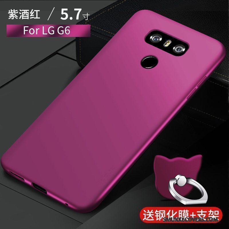 Etui Lg G6 Blød Sort Nubuck, Cover Lg G6 Tasker Tynd Telefon