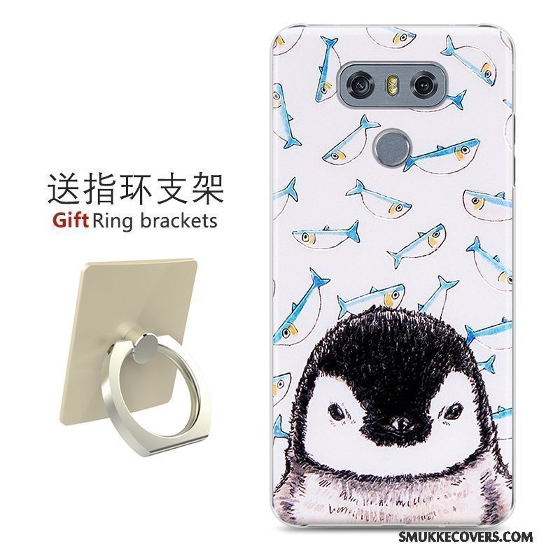 Etui Lg G6 Malet Tynd Sort, Cover Lg G6 Cartoon Telefonanti-fald