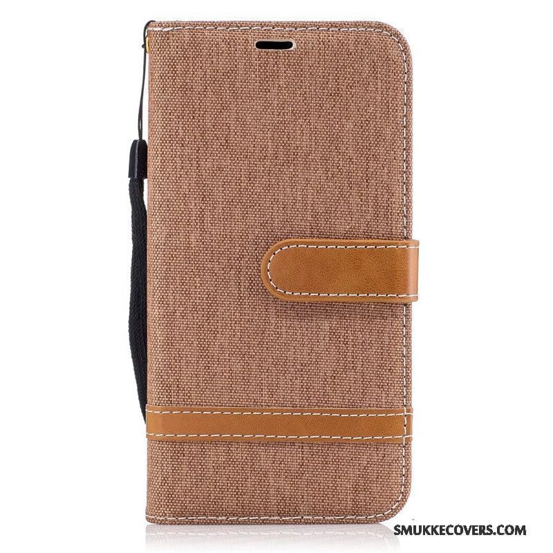 Etui Lg K10 2017 Beskyttelse Denim Rød, Cover Lg K10 2017