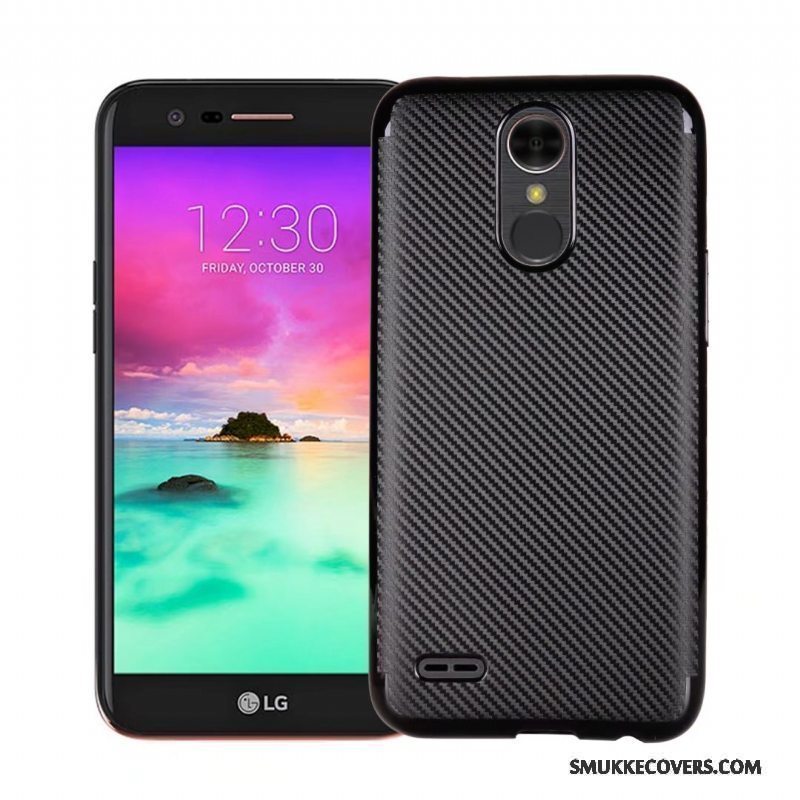 Etui Lg K10 2017 Blød Sølv Fiber, Cover Lg K10 2017 Beskyttelse Telefon