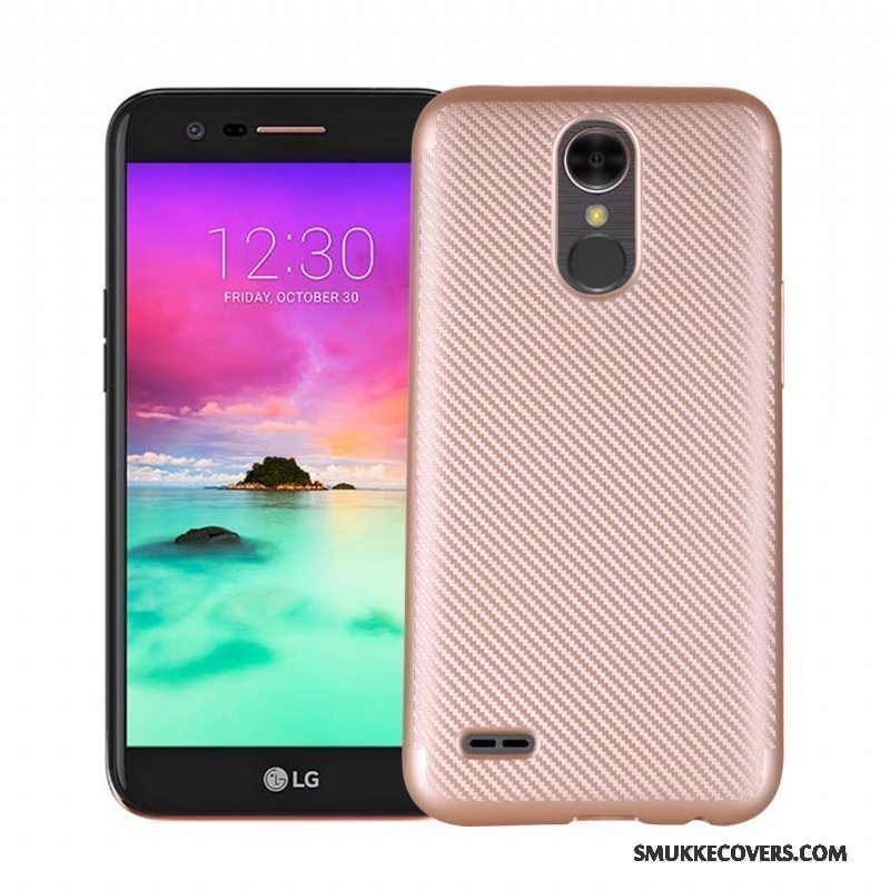 Etui Lg K10 2017 Blød Sølv Fiber, Cover Lg K10 2017 Beskyttelse Telefon