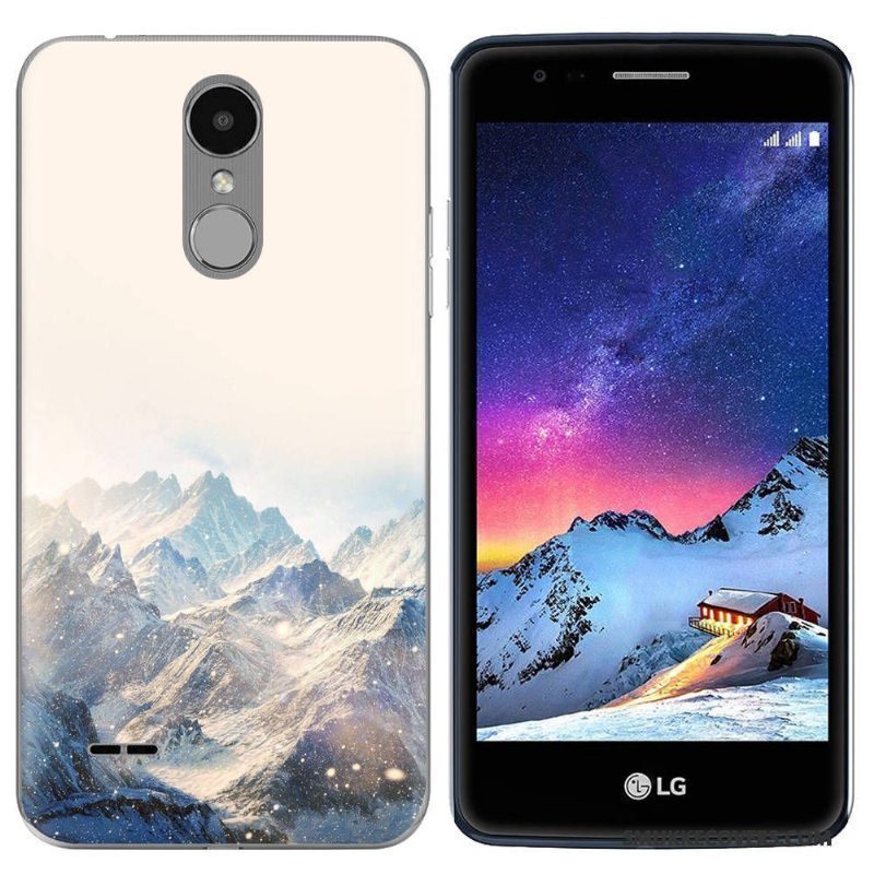 Etui Lg K8 2017 Blød Hvid Europa, Cover Lg K8 2017 Silikone Lilla Scenery