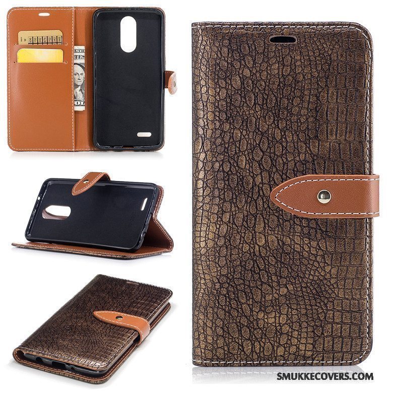 Etui Lg K8 2017 Folio Vinrød Anti-fald, Cover Lg K8 2017 Support