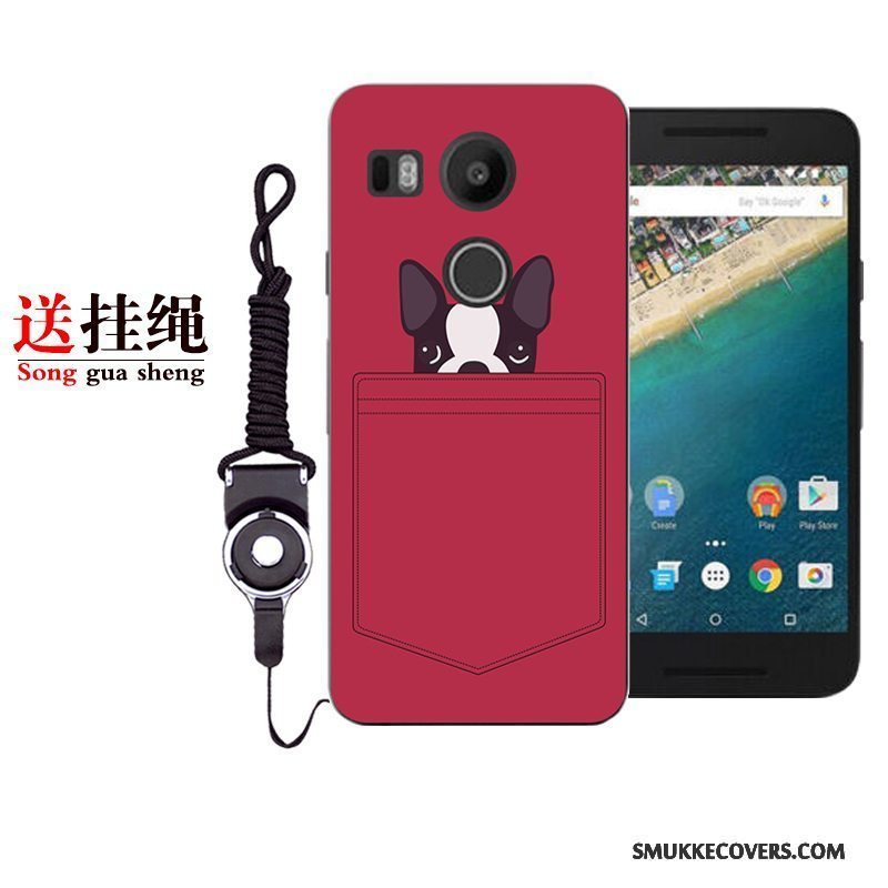 Etui Lg Nexus 5x Blød Telefongrå, Cover Lg Nexus 5x Beskyttelse Rød