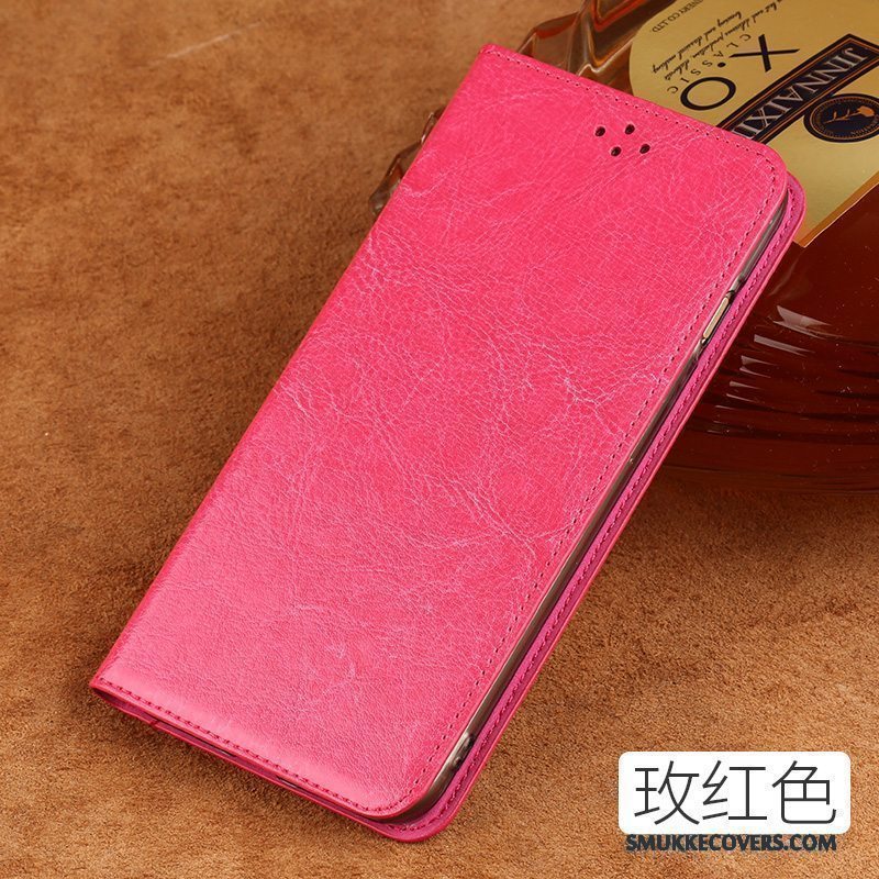 Etui Lg Q6 Folio Trendy Anti-fald, Cover Lg Q6 Tasker Telefonrød