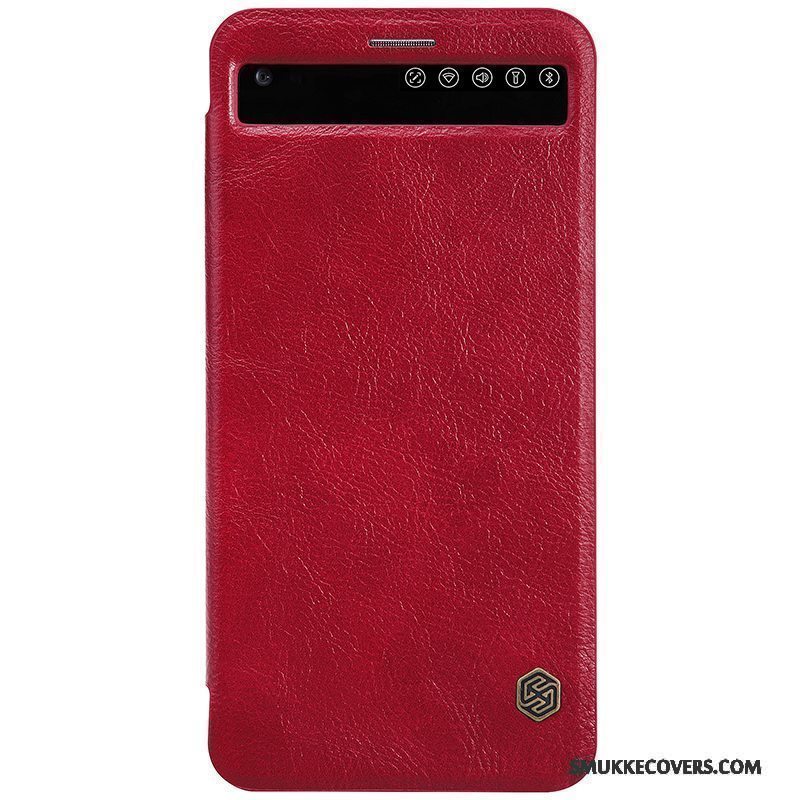 Etui Lg V20 Beskyttelse Anti-fald Telefon, Cover Lg V20 Læder Hvid Guld