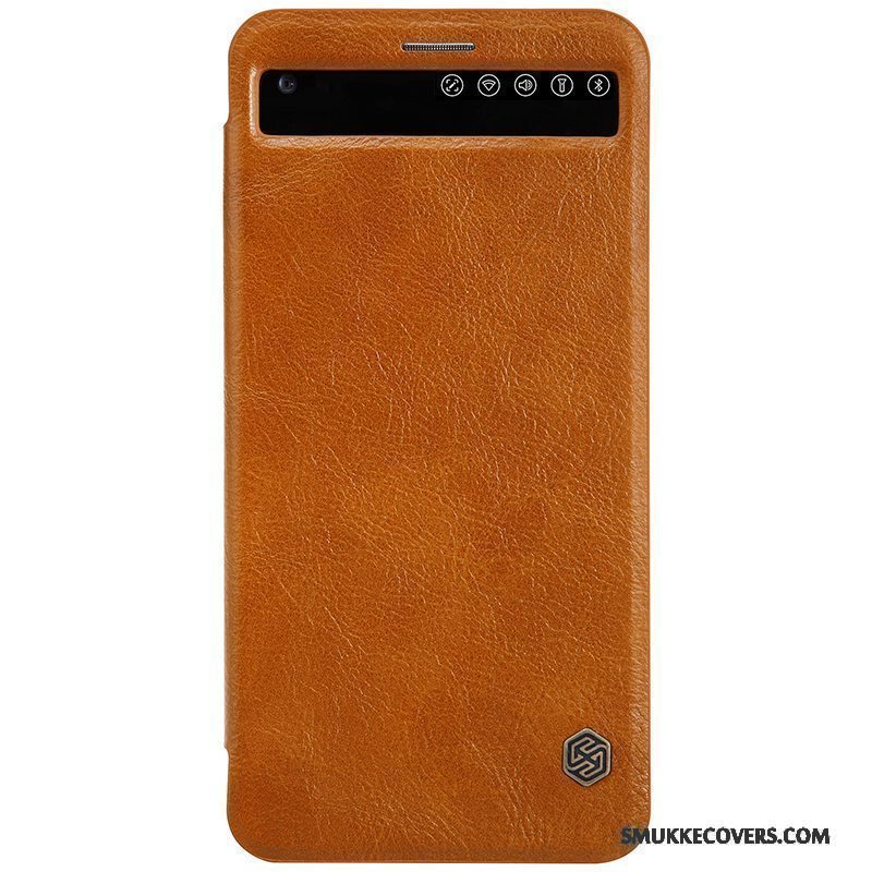 Etui Lg V20 Beskyttelse Anti-fald Telefon, Cover Lg V20 Læder Hvid Guld