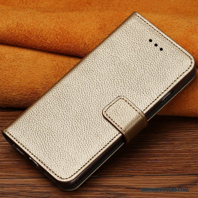 Etui Lg V20 Folio Telefontilpas, Cover Lg V20 Læder Guld Anti-fald