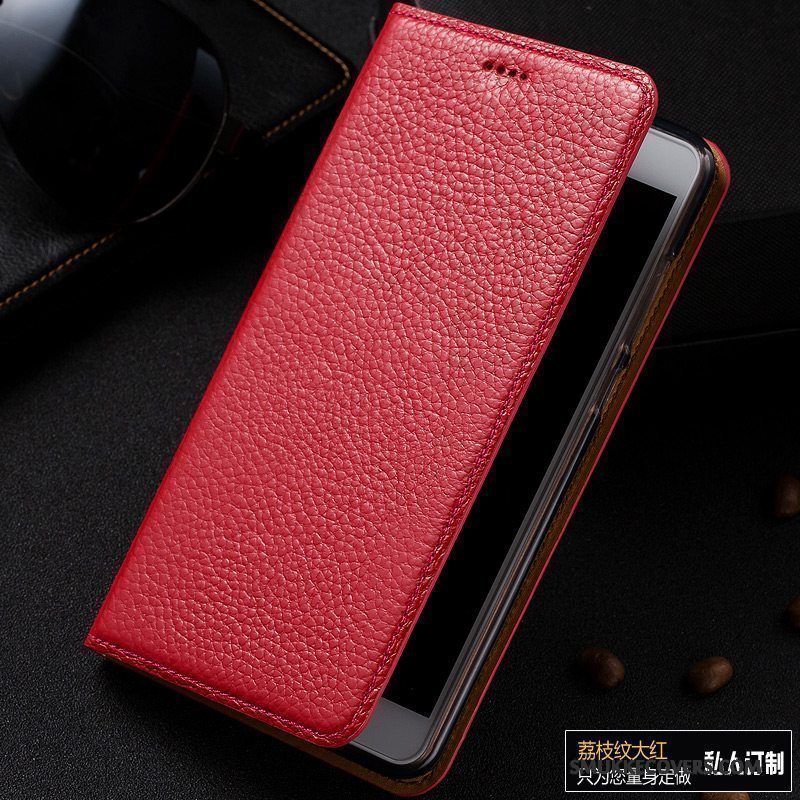 Etui Lg V20 Læder Telefonanti-fald, Cover Lg V20 Folio Sort Litchi