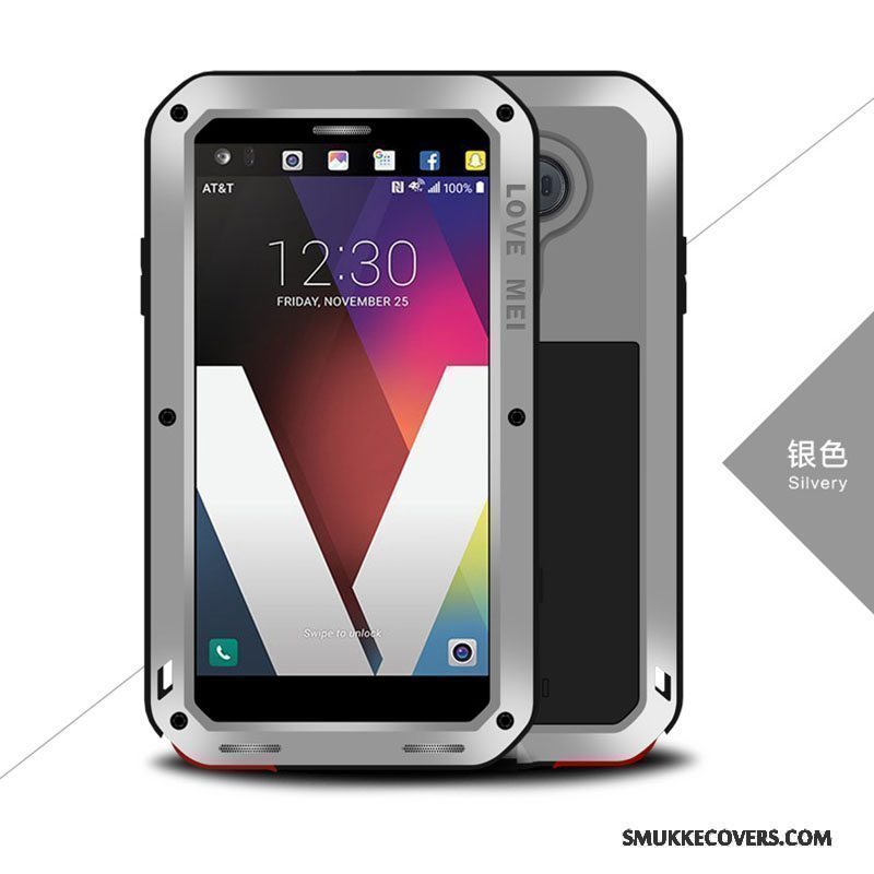 Etui Lg V20 Metal Telefongul, Cover Lg V20 Tasker Tre Forsvar Anti-fald