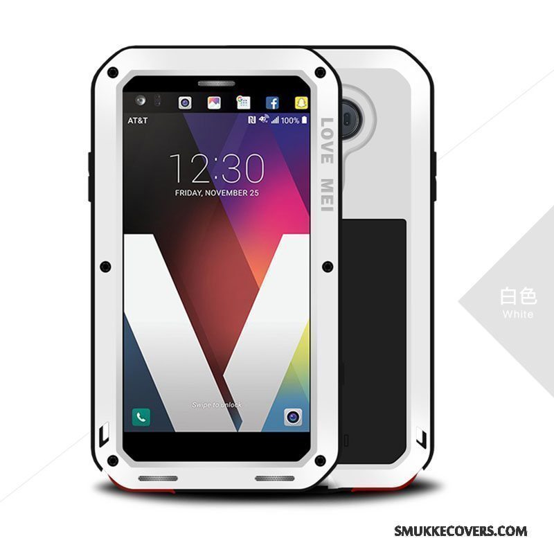 Etui Lg V20 Metal Telefongul, Cover Lg V20 Tasker Tre Forsvar Anti-fald