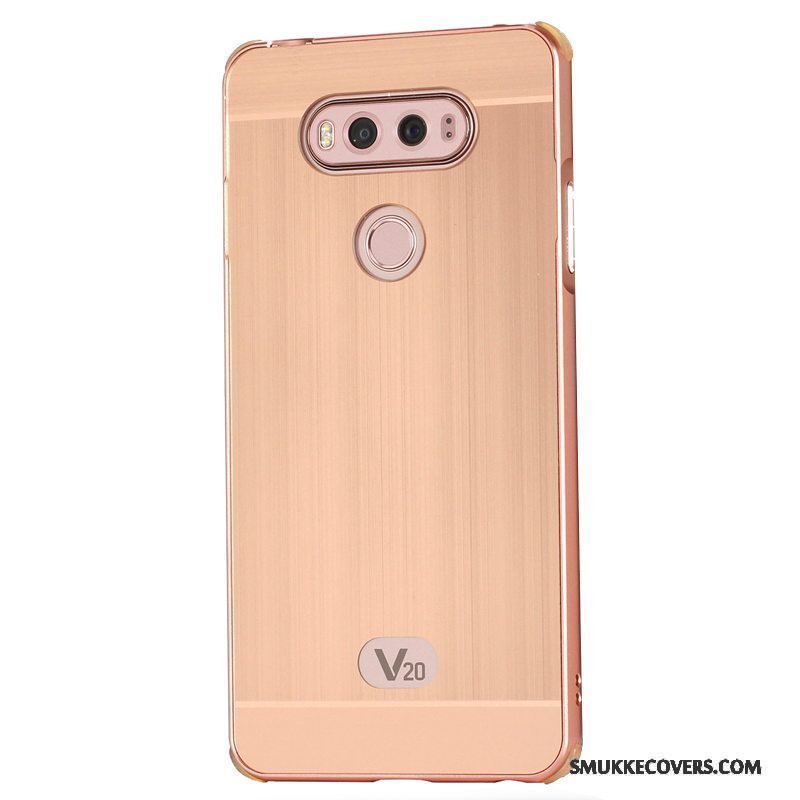 Etui Lg V20 Metal Telefonguld, Cover Lg V20 Beskyttelse Anti-fald Ramme