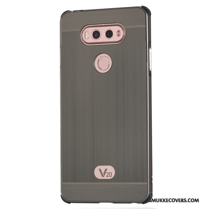 Etui Lg V20 Metal Telefonguld, Cover Lg V20 Beskyttelse Anti-fald Ramme