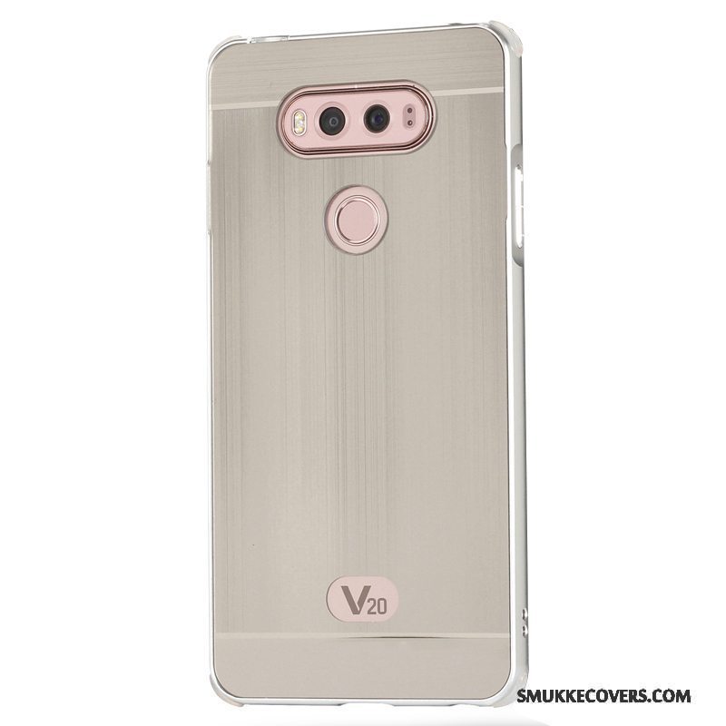 Etui Lg V20 Metal Telefonguld, Cover Lg V20 Beskyttelse Anti-fald Ramme