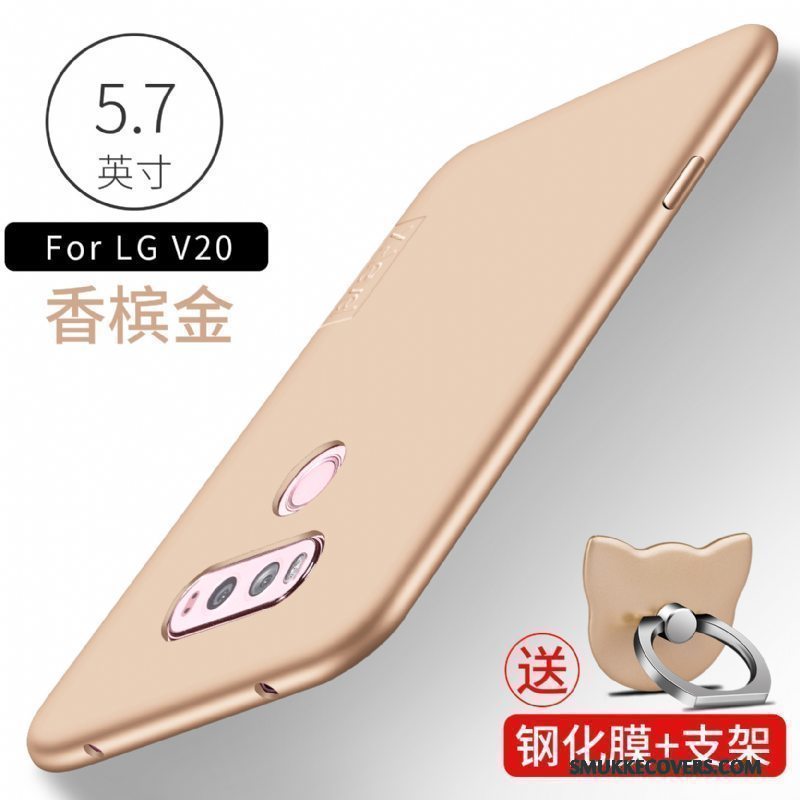 Etui Lg V20 Silikone Anti-fald Tynd, Cover Lg V20 Beskyttelse Sort Nubuck