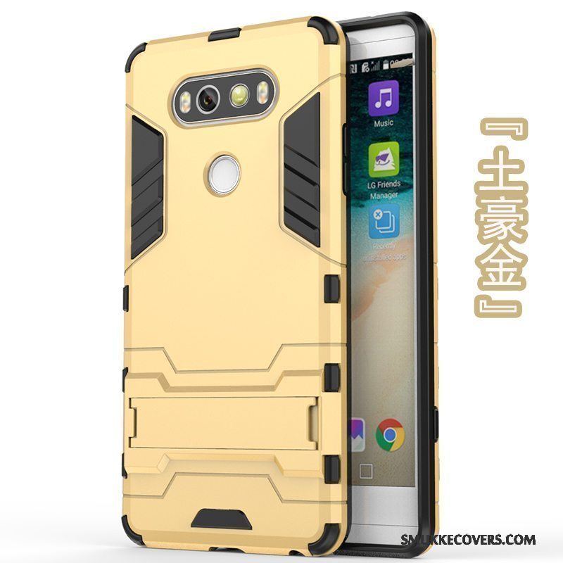 Etui Lg V20 Support Hård Guld, Cover Lg V20 Blød Anti-fald Telefon