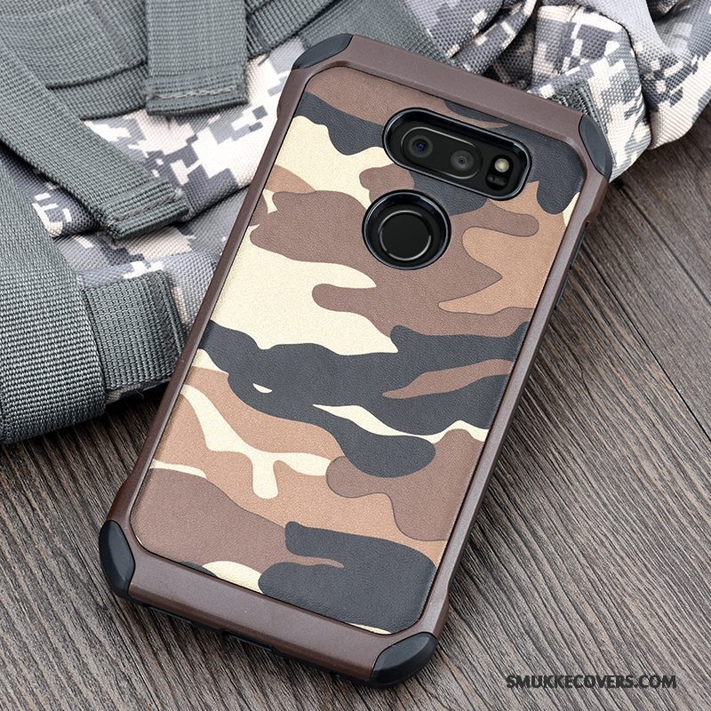 Etui Lg V30 Beskyttelse Grøn Telefon, Cover Lg V30 Blød Camouflage Trend