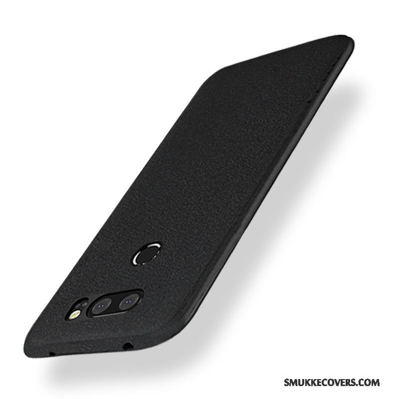 Etui Lg V30 Blød Anti-fald Sort, Cover Lg V30 Silikone Nubuck Telefon