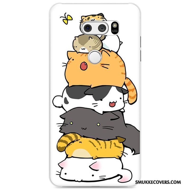 Etui Lg V30 Cartoon Gennemsigtig Hård, Cover Lg V30 Malet Grøn Simple