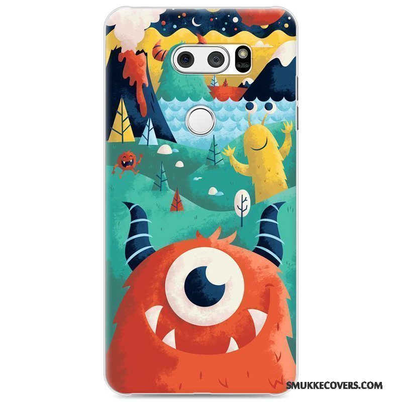 Etui Lg V30 Cartoon Gennemsigtig Hård, Cover Lg V30 Malet Grøn Simple