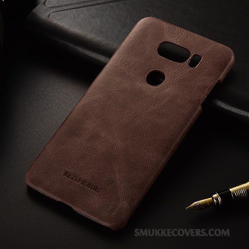 Etui Lg V30 Læder Business Telefon, Cover Lg V30 Beskyttelse Tynd Trend