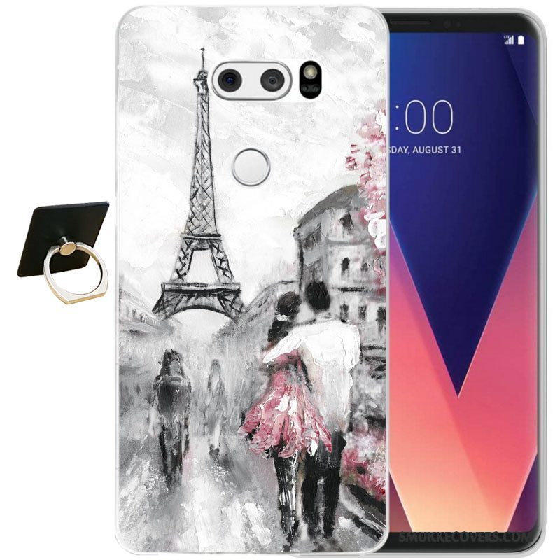 Etui Lg V30 Silikone Sort Telefon, Cover Lg V30 Blød