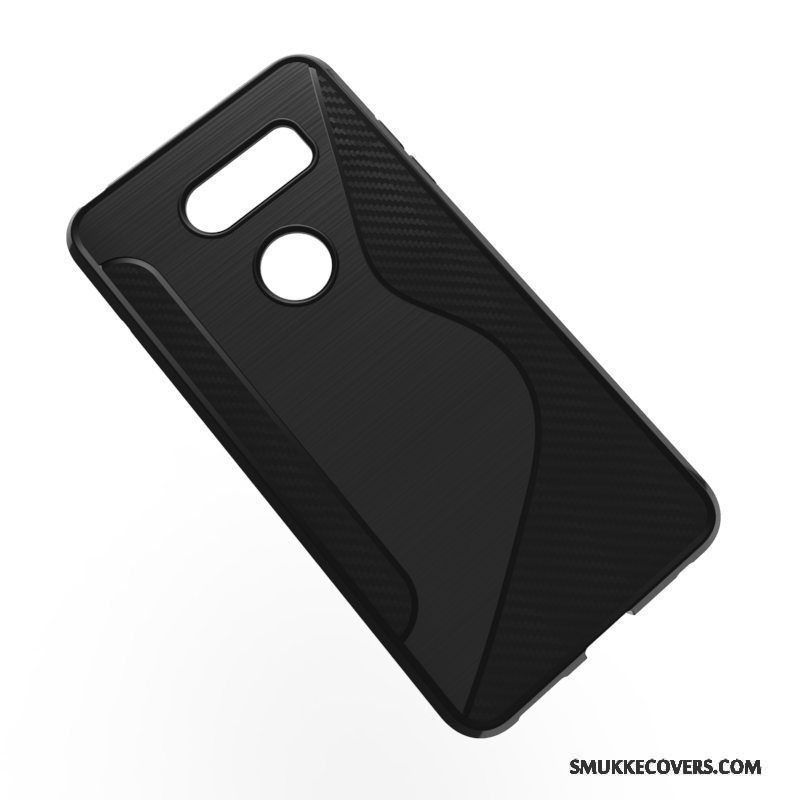 Etui Lg V30 Tasker Sort Skridsikre, Cover Lg V30 Blød Telefon