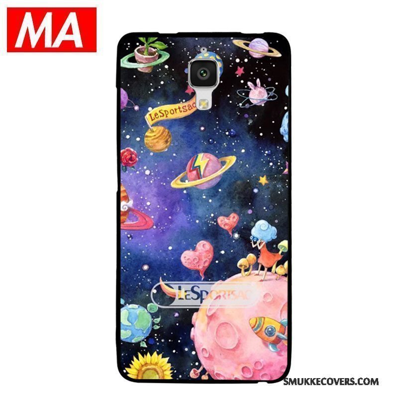 Etui Mi 4 Beskyttelse Oliemaleri Planet, Cover Mi 4 Blød Rød Af Personlighed