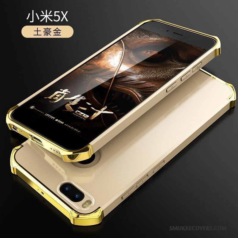 Etui Mi 5x Beskyttelse Guld Nubuck, Cover Mi 5x Lille Sektion Business