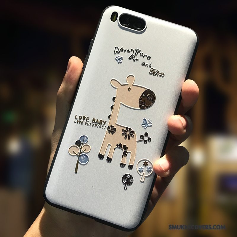 Etui Mi 6 Cartoon Hvid Telefon, Cover Mi 6 Blød Lille Sektion Anti-fald