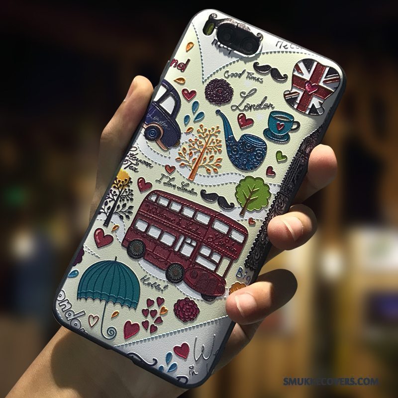 Etui Mi 6 Cartoon Hvid Telefon, Cover Mi 6 Blød Lille Sektion Anti-fald