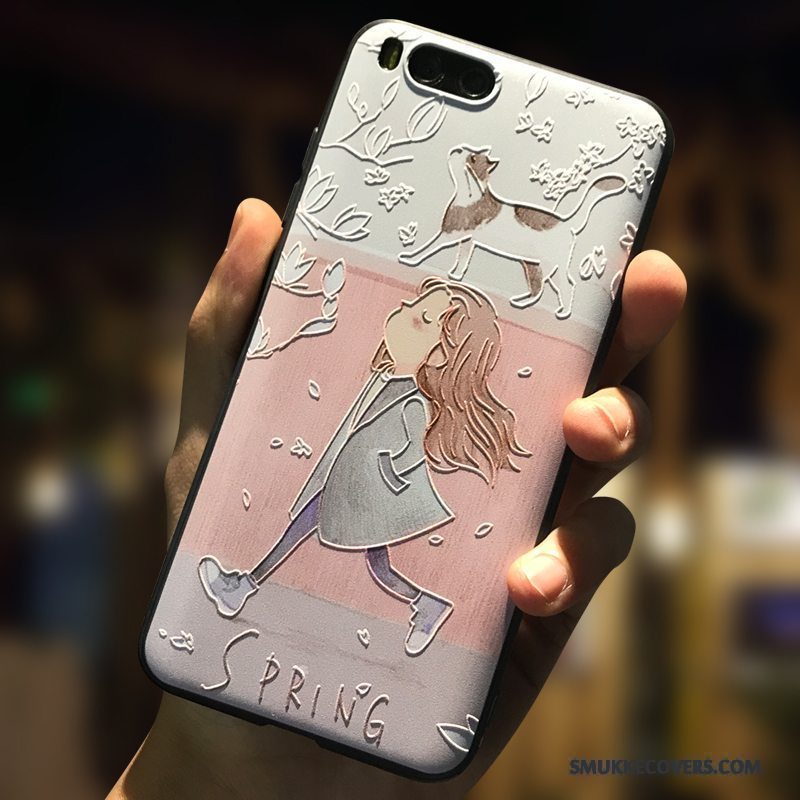 Etui Mi 6 Cartoon Hvid Telefon, Cover Mi 6 Blød Lille Sektion Anti-fald