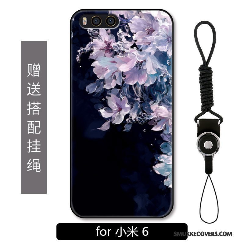 Etui Mi 6 Mode Kat Anti-fald, Cover Mi 6 Luksus Sort Telefon