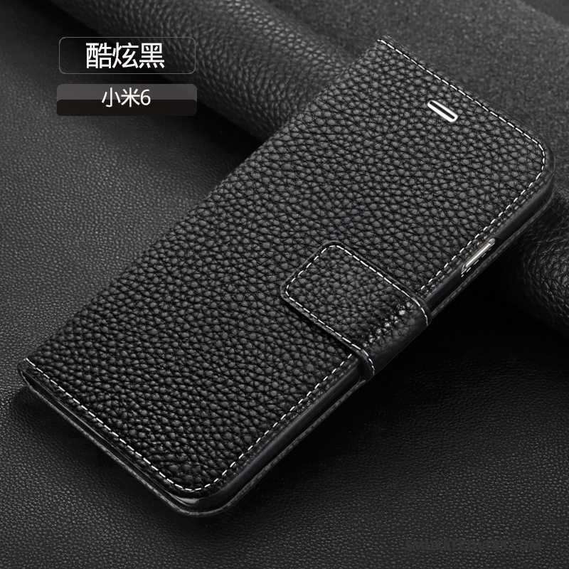 Etui Mi 6 Tasker Telefonsort, Cover Mi 6 Folio Trend Anti-fald