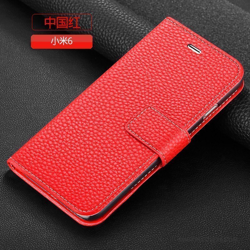 Etui Mi 6 Tasker Telefonsort, Cover Mi 6 Folio Trend Anti-fald