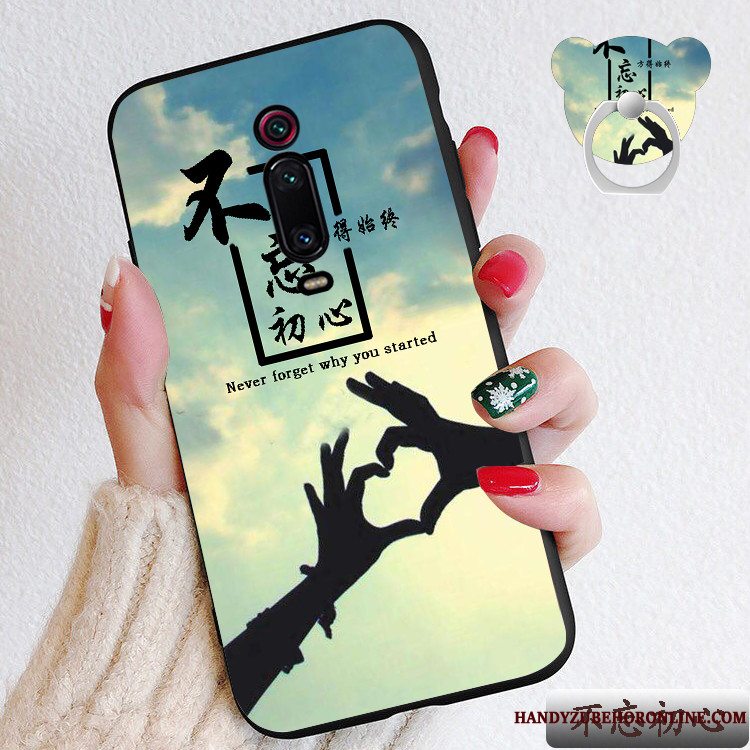 Etui Mi 9t Pro Cartoon Nubuck Telefon, Cover Mi 9t Pro Silikone Lille Sektion Hjerte