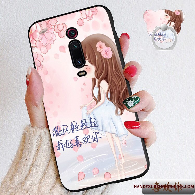 Etui Mi 9t Pro Cartoon Nubuck Telefon, Cover Mi 9t Pro Silikone Lille Sektion Hjerte