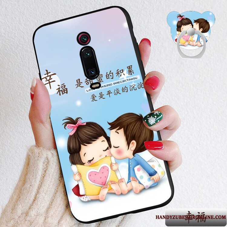 Etui Mi 9t Pro Cartoon Nubuck Telefon, Cover Mi 9t Pro Silikone Lille Sektion Hjerte