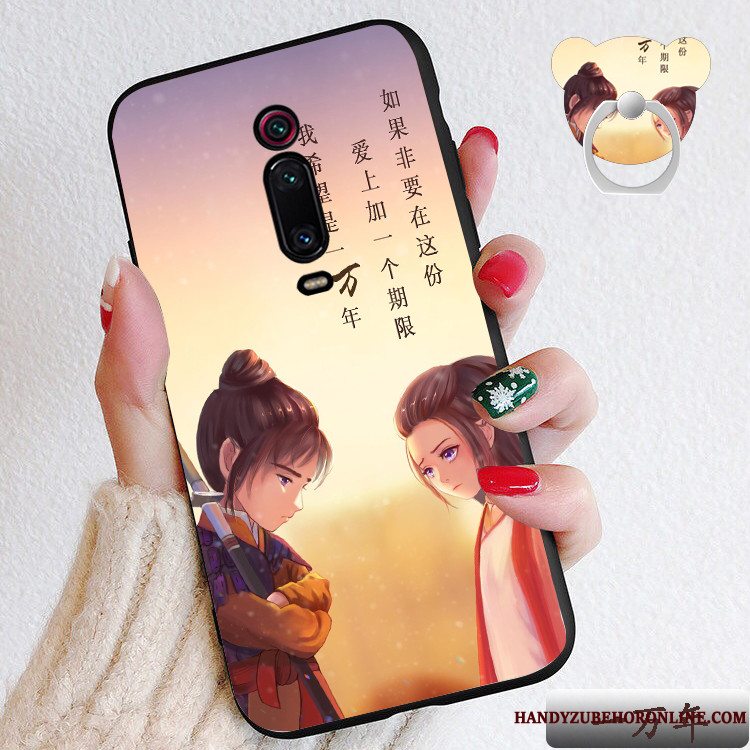 Etui Mi 9t Pro Cartoon Nubuck Telefon, Cover Mi 9t Pro Silikone Lille Sektion Hjerte