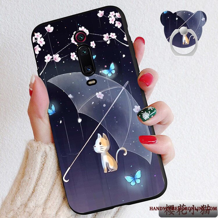 Etui Mi 9t Pro Cartoon Nubuck Telefon, Cover Mi 9t Pro Silikone Lille Sektion Hjerte